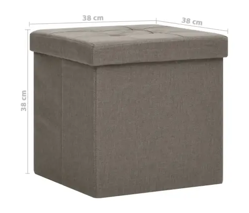 Soliņi Ar Kasti, 2 Gab., Salokāmi, Pelēkbrūni, Mākslīgais Lins Vidaxl