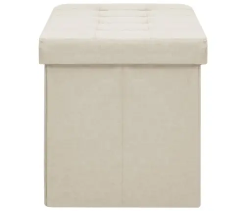 Sulankstomas Suoliukas-Daiktadėžė, Kreminis, Dirbtinis Linas