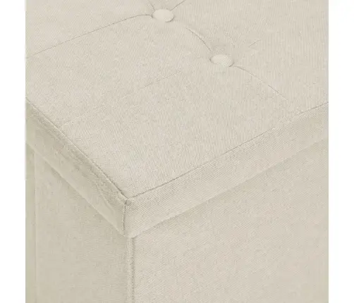 Sulankstomas Suoliukas-Daiktadėžė, Kreminis, Dirbtinis Linas