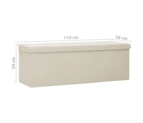 Sulankstomas Suoliukas-Daiktadėžė, Kreminis, Dirbtinis Linas