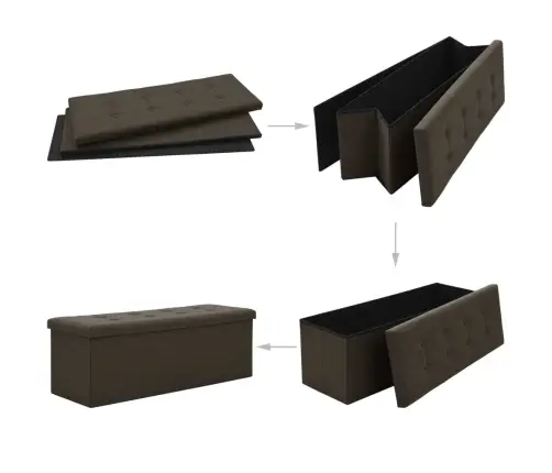 Soliņš Ar Kasti, Tumši Brūns, Mākslīgais Lins Vidaxl