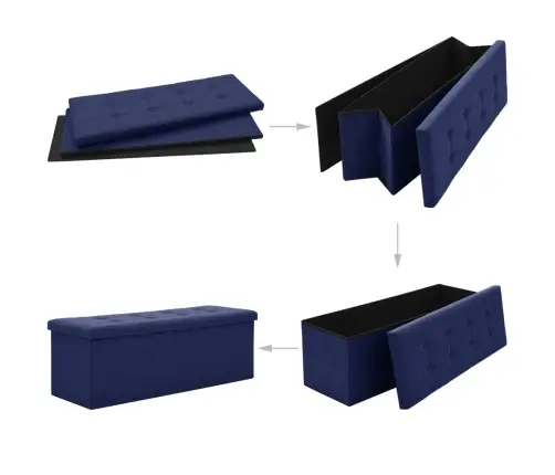 Soliņš Ar Kasti, Salokāms, Zils, Mākslīgais Lins Vidaxl