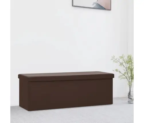 Sulankstomas Suoliukas-Daiktadėžė, Rudas, Pvc