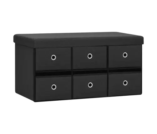 Suoliukas-Daiktadėžė, Juodas, 76X38X38cm Dirbtinis Linas