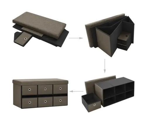 Soliņš Ar Kasti, Brūns, 76X38X38 Cm, Mākslīgais Lins Vidaxl