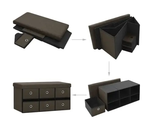 Kokkupandav Hoiupink, Tumepruun, 76X38X38 cm Kunstlina