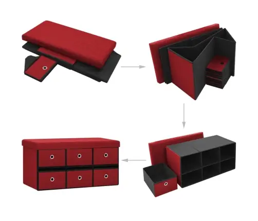 Suoliukas-Daiktadėžė, Vyno, 76X38X38cm Dirbtinis Linas