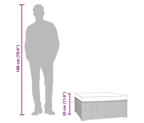 Sodo Pakoja Su Pagalvėle, Juoda, 70X70X30cm Poliratanas