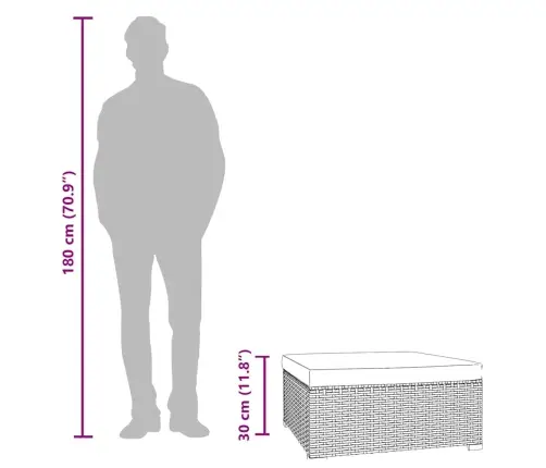 Sodo Pakoja Su Pagalvėle, Ruda, 70X70X30cm Poliratanas