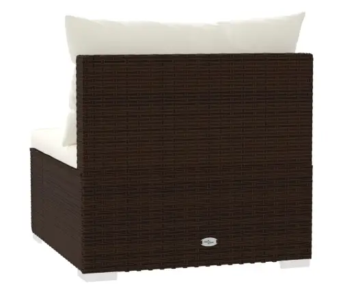 Četrvietīgs Dīvāns Ar Matračiem, Brūna Pe Rotangpalma Vidaxl