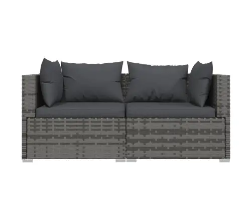 3-Daļīgs Dārza Atpūtas Mēbeļu Komplekts, Pelēka Pe Rotangpalma Vidaxl 3-Daļīgs Dārza Atpūtas Mēbeļu Komplekts, Pelēka Pe Rotangpalma Vidaxl