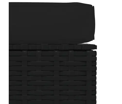 Dārza Kāju Balsts Ar Matraci, 70X70X30 Cm, Melna Pe Rotangpalma Vidaxl