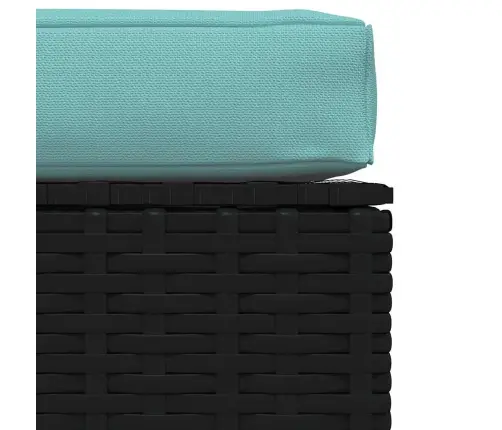 Dārza Kāju Balsts Ar Matraci, 70X70X30 Cm, Melna Pe Rotangpalma Vidaxl