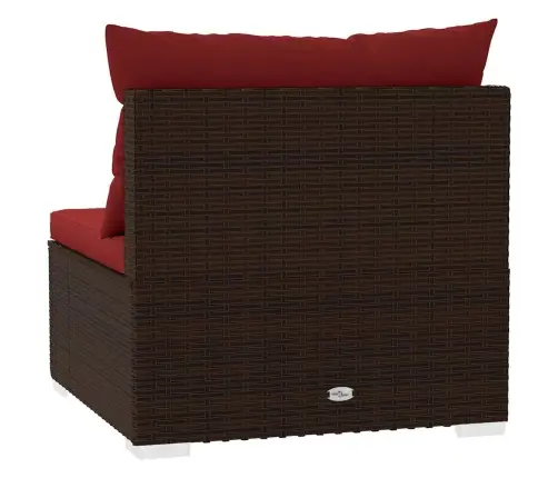 Vidējais Dārza Dīvāns Ar Spilveniem, Brūna Pe Rotangpalma Vidaxl