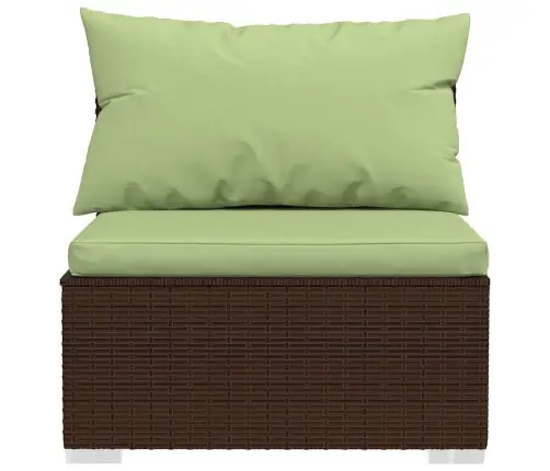 Sodo Komplektas Su Pagalvėlėmis, 4 Dalių, Rudas, Poliratanas