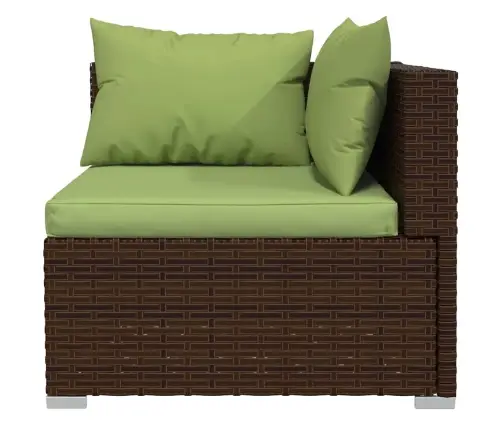 Sodo Komplektas Su Pagalvėlėmis, 4 Dalių, Rudas, Poliratanas