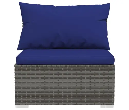 Trīsvietīgs Dīvāns Ar Matračiem, Pelēka Pe Rotangpalma Vidaxl