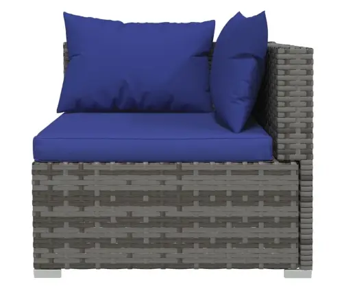 Trīsvietīgs Dīvāns Ar Matračiem, Pelēka Pe Rotangpalma Vidaxl