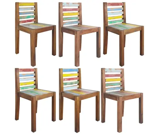 Virtuves Krēsli, 6 Gab., Pārstrādāts Masīvkoks Vidaxl