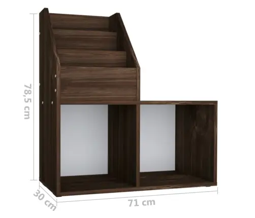 Bērnu Grāmatplaukts, Ozolkoka, 71X30X78,5 Cm, Inženierijas Koks Vidaxl