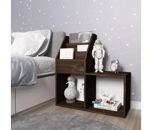 Bērnu Grāmatplaukts, Ozolkoka, 71X30X78,5 Cm, Inženierijas Koks Vidaxl