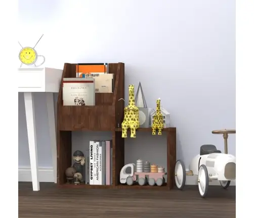 Bērnu Grāmatplaukts, Brūns, 71X30X78,5 Cm, Inženierijas Koks Vidaxl