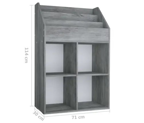 Laste Ajakirjariiul, Betoonhall, 71X30X78,5 cm Tehispuit