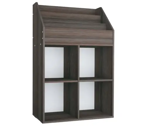 Vaikiška Lentyna Žurnalams, Pilka/Ąžuolo, 71X30X114cm Mediena