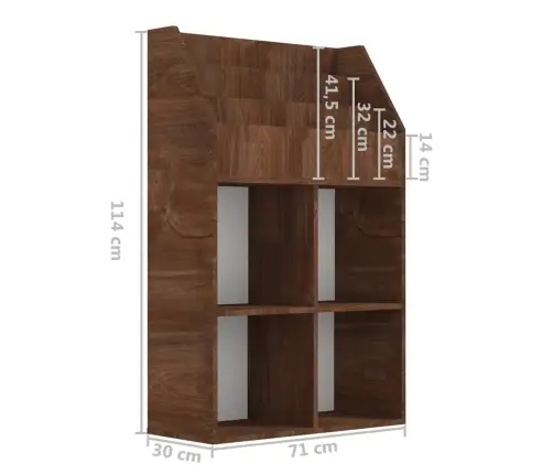Vaikiška Lentyna Žurnalams, Ruda Ąžuolo, 71X30X114cm Mediena