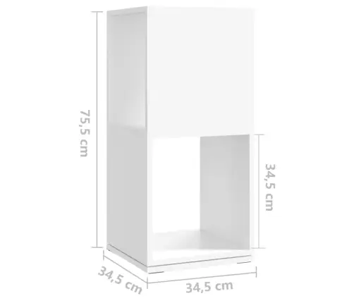 Grozāms Plaukts, Balts, 34,5X34,5X75,5 Cm, Skaidu Plāksne Vidaxl