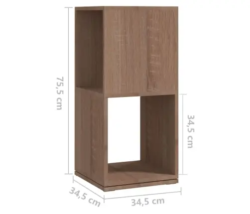 Grozāms Plaukts, Ozolkoka, 34,5X34,5X75,5 Cm, Skaidu Plāksne Vidaxl