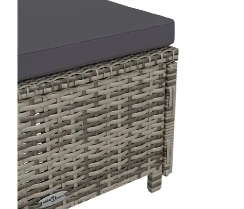 Sauļošanās Krēsls, Pelēks Matracis, Pe Rotangpalma Vidaxl