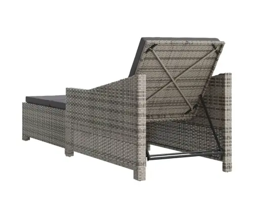 Saulės Gultas Su Tamsiai Pilku Čiužinuku, Pilkas, Poliratanas