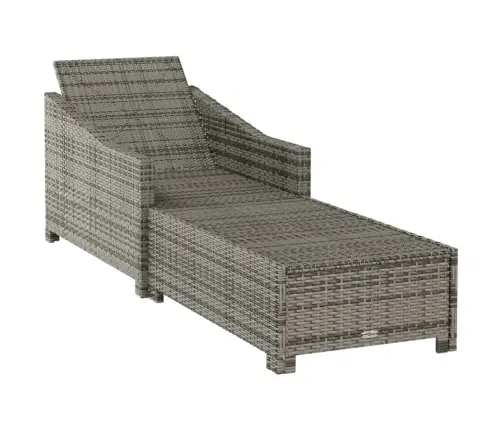 Saulės Gultas Su Tamsiai Pilku Čiužinuku, Pilkas, Poliratanas