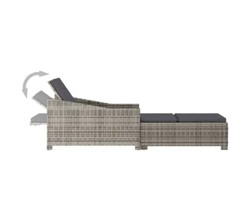 Saulės Gultas Su Tamsiai Pilku Čiužinuku, Pilkas, Poliratanas