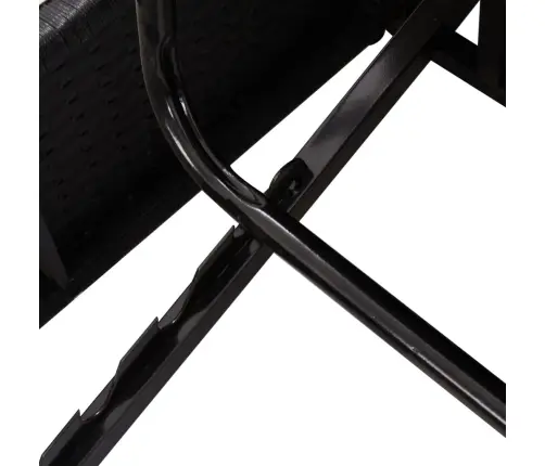 Nolaižama Sauļošanās Gulta Ar Matračiem, Melna Pe Rotangpalma Vidaxl