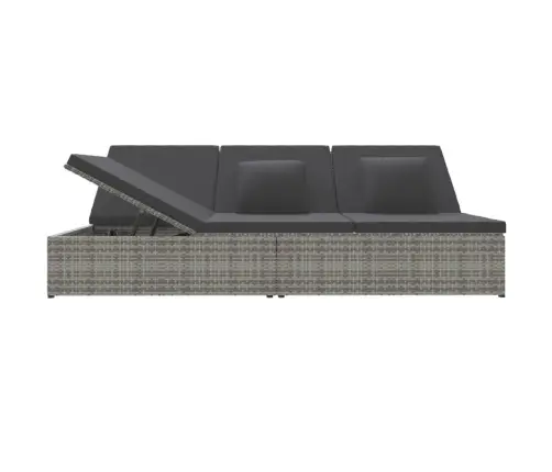 Keičiamas Saulės Gultas Su Pagalvėlėmis, Pilkas, Poliratanas