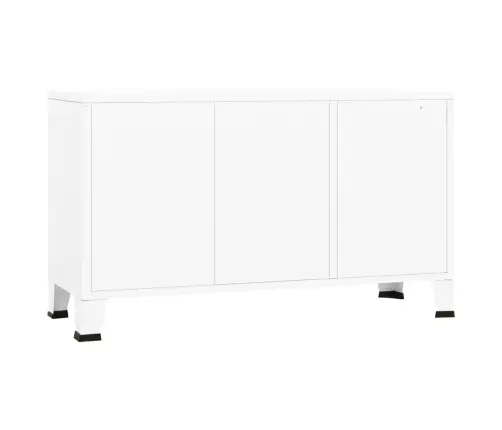 Kumode, Balta, 105X35X62 Cm, Metāls Un Stikls Vidaxl