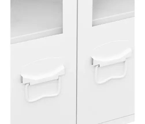 Kumode, Balta, 105X35X62 Cm, Metāls Un Stikls Vidaxl