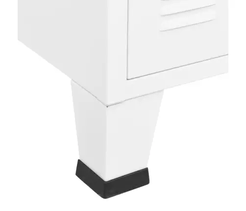 Kumode, Balta, 105X35X62 Cm, Metāls Un Stikls Vidaxl