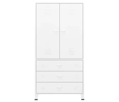 Skapis, 90X50X180 Cm, Metāls, Balts Vidaxl