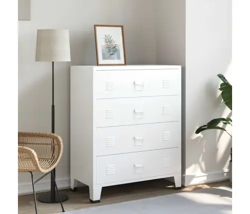 Spintelė Su Stalčiais, Balta, 78X40X93cm Metalas