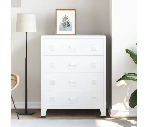 Spintelė Su Stalčiais, Balta, 78X40X93cm Metalas