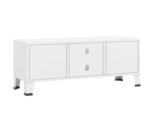 Tv Skapītis, Balts, 105X35X42 Cm, Industriāls Dizains, Metāls Vidaxl
