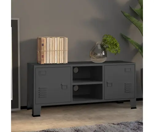 Tv Skapītis, 105X35X42 Cm, Industriāls, Metāls, Pelēks Vidaxl