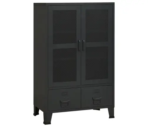 Uzglabāšanas Skapis, Industriāls, Melns, 70X40X115 Cm, Metāls Vidaxl