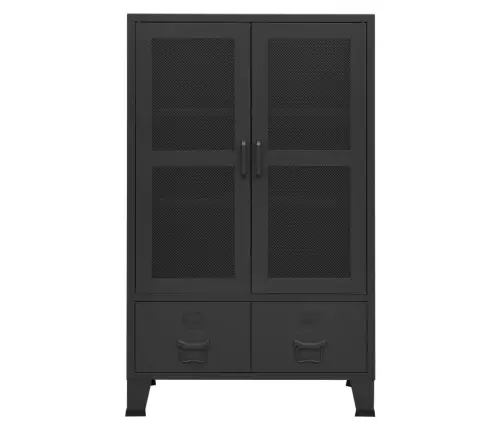 Uzglabāšanas Skapis, Industriāls, Melns, 70X40X115 Cm, Metāls Vidaxl