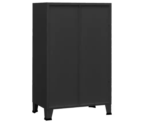 Uzglabāšanas Skapis, Industriāls, Melns, 70X40X115 Cm, Metāls Vidaxl