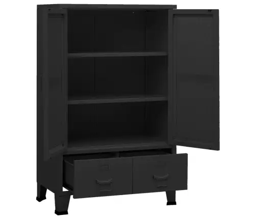 Uzglabāšanas Skapis, Industriāls, Melns, 70X40X115 Cm, Metāls Vidaxl