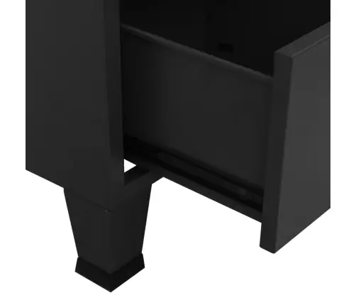 Uzglabāšanas Skapis, Industriāls, Melns, 70X40X115 Cm, Metāls Vidaxl